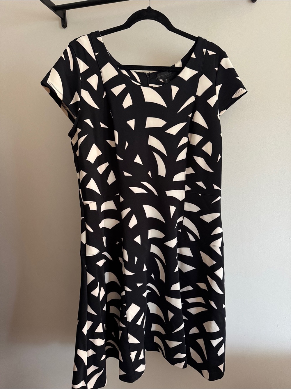 Worthington Black and White Printed Midi Dress